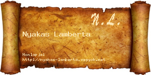 Nyakas Lamberta névjegykártya
